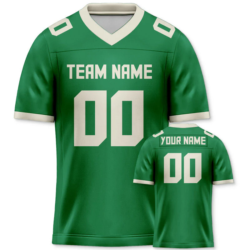 Custom Green Cream Mesh Authentic Football Jersey
