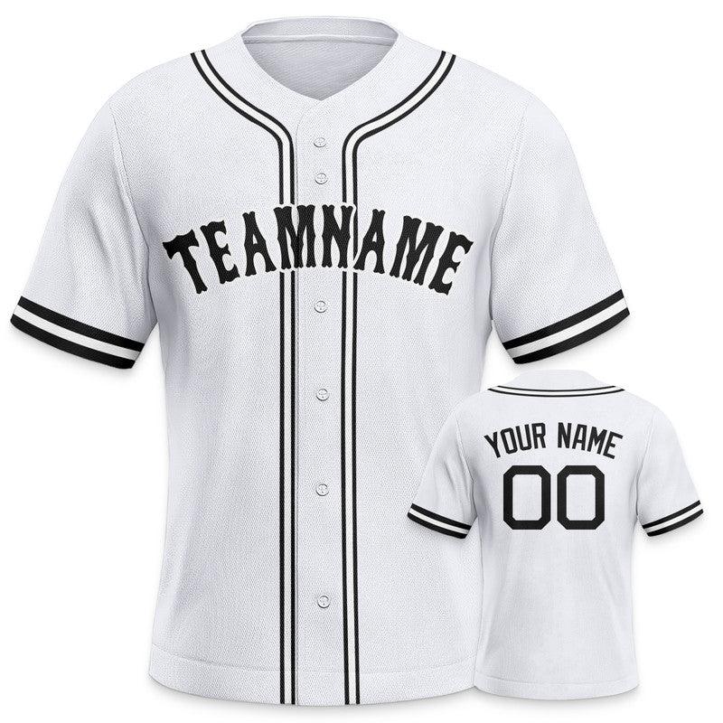 Custom White Black Authentic Baseball Jersey-2